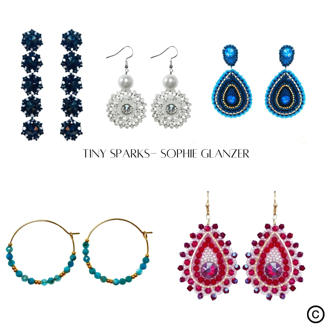 "TinySparks" © Sophie Glanzer Handwerk von Sophie Glanzer: Bunte Ohrringe in verschiedenen Größen und Designs